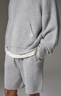 The Couture Club Brand Men’s Boucle Knit Hoodie And Shorts Set