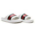 Gucci Pursuit Trek 429469 White Mens Slides Sliders Sandals Pool