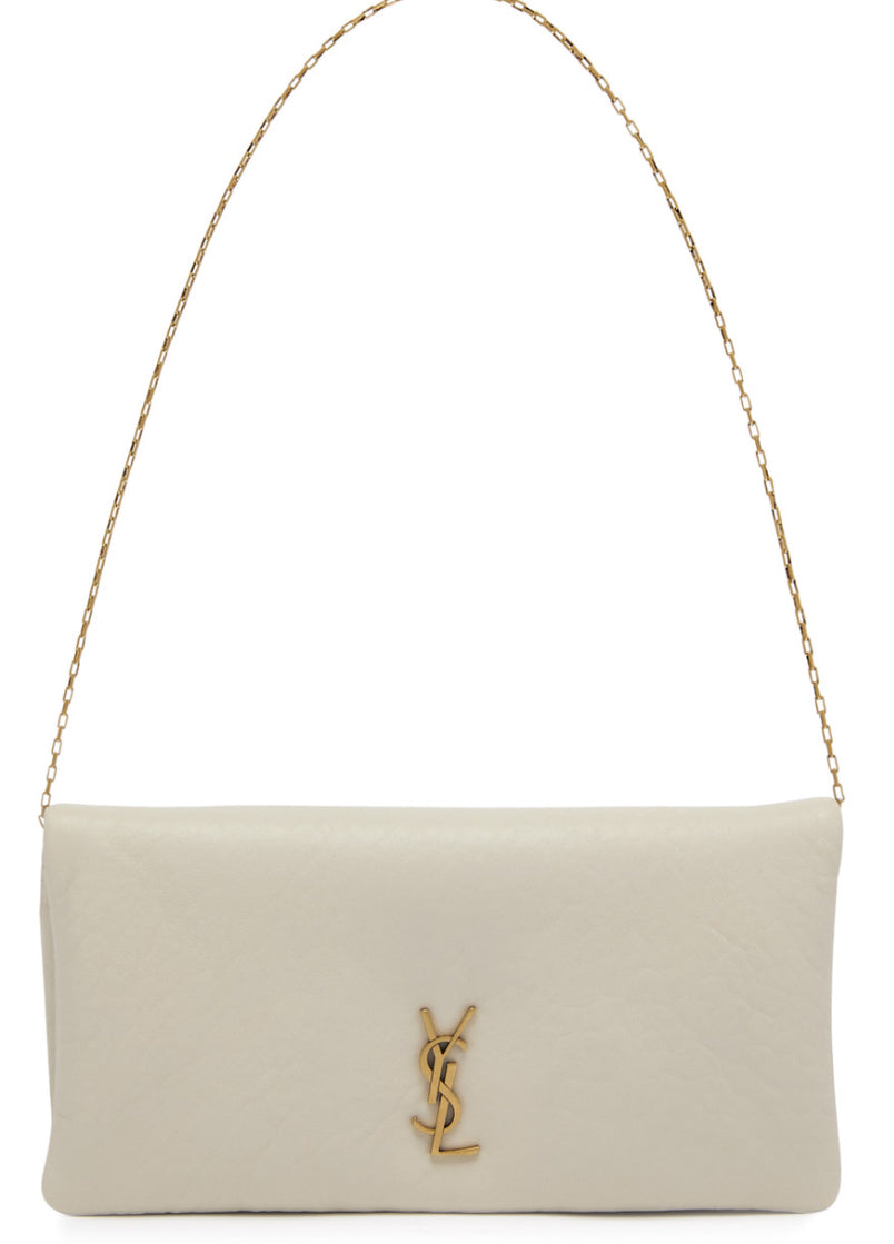 Genuine YSL Yves Saint Laurent Cream Beige Phone Holder Cassandre Bag Cross Body☑️
