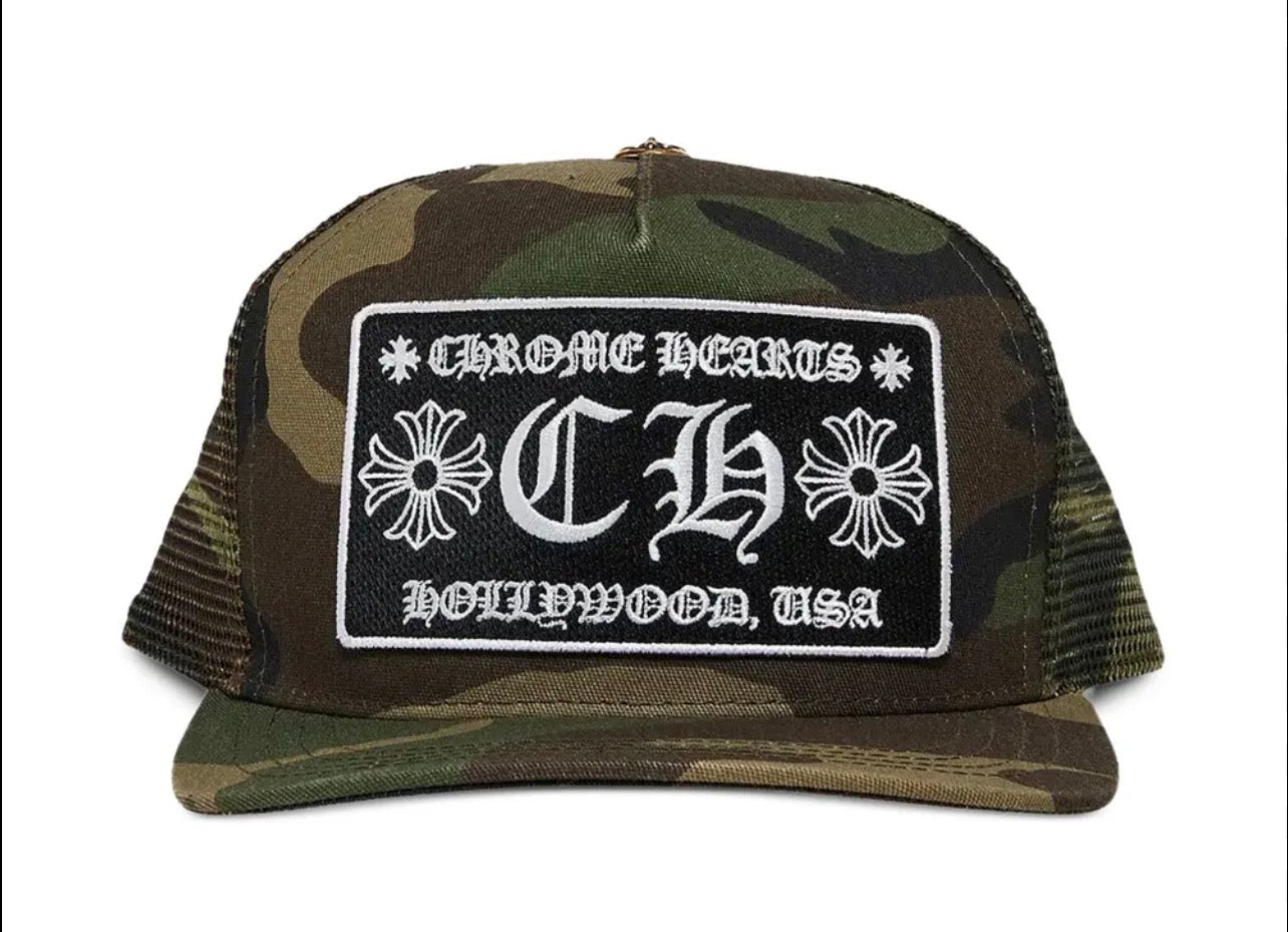 Chrome Hearts Hollywood Trucker Hat Camo - Adjustable One Size
