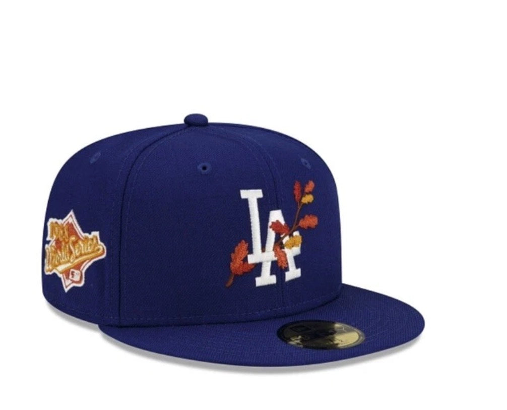 Los Angeles Dodgers Leafy Front New Era 59fifty Fitted Cap 7 3/8