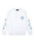 Chrome Hearts Triple Cross Blue and White Long Sleeve T-Shirt