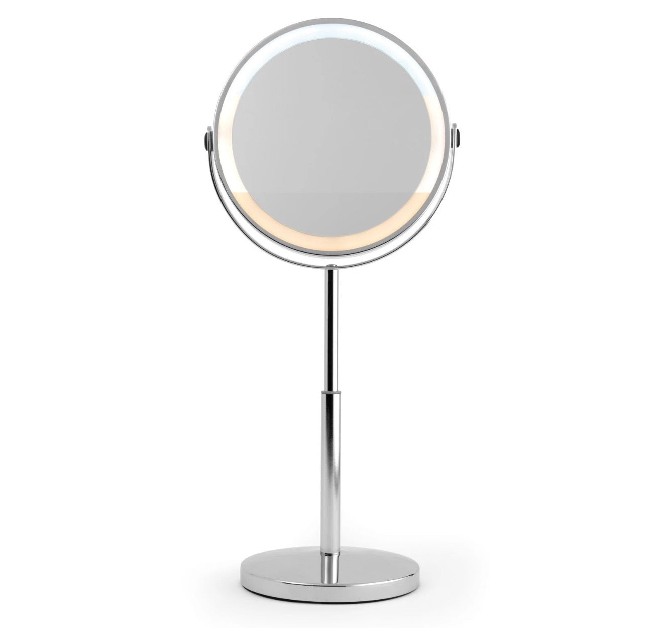 Beldray 7” Rechargeable LED Makeup Mirror – 1X/3X, Swivel, Dimmable, Chrome
