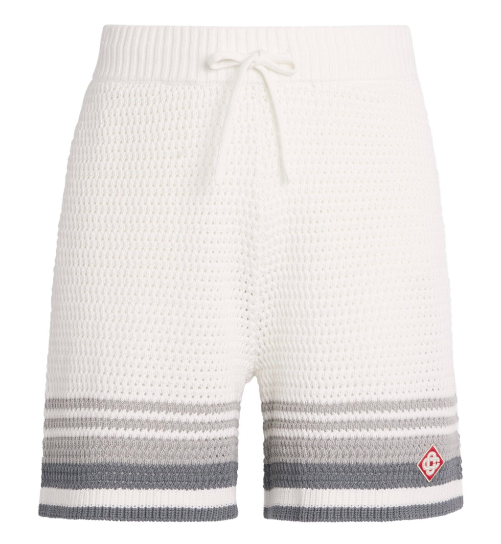 Casablanca Mens White Crochet Tennis Shirt and Shorts - Size UK S