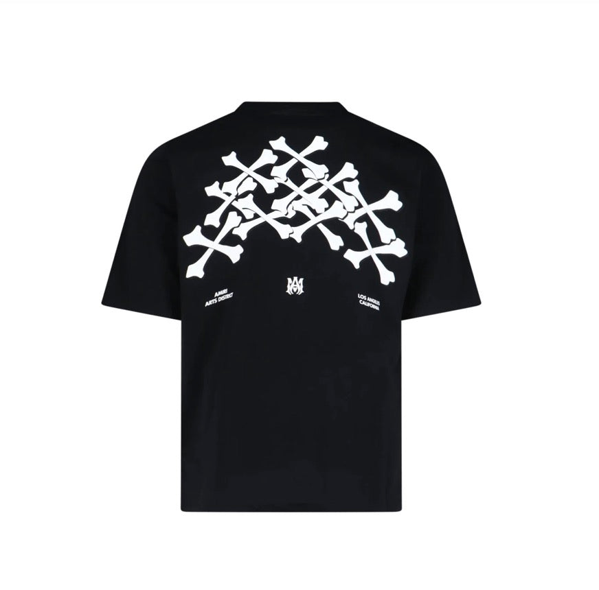 Amiri Black Hollywood Bones Stacked T-Shirt - M