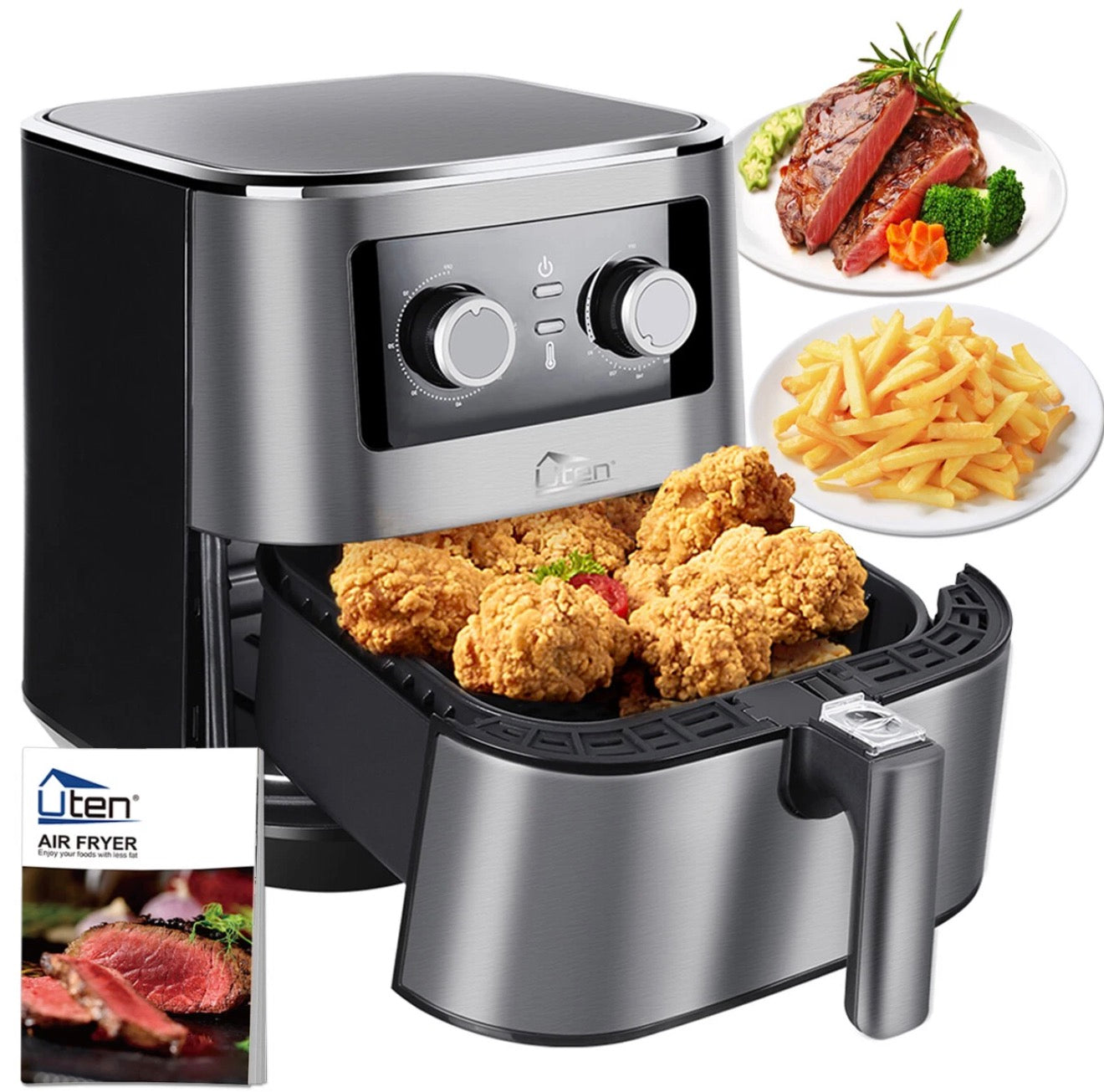Uten 5.5L Air Fryer Frying Chips Oil Free Low Fat Healthy Cooker Family Size XL
