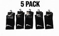 Nike Socks Mens Womens Long Sports Cotton Crew Socks Black 5 Pack