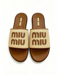 Miu Miu Raffia Sandals Size - 7