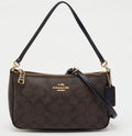 Coach Signature Dark Brown/Black Coated Canvas Handbag