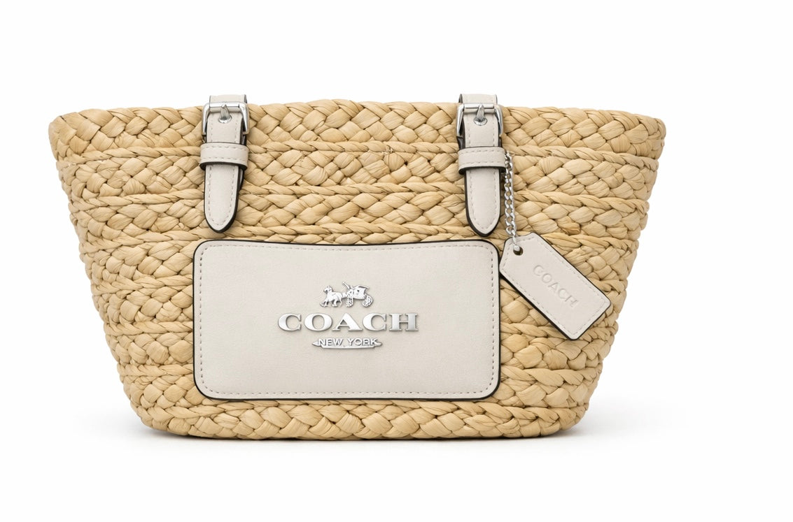 Coach Straw Mini Tote Bag