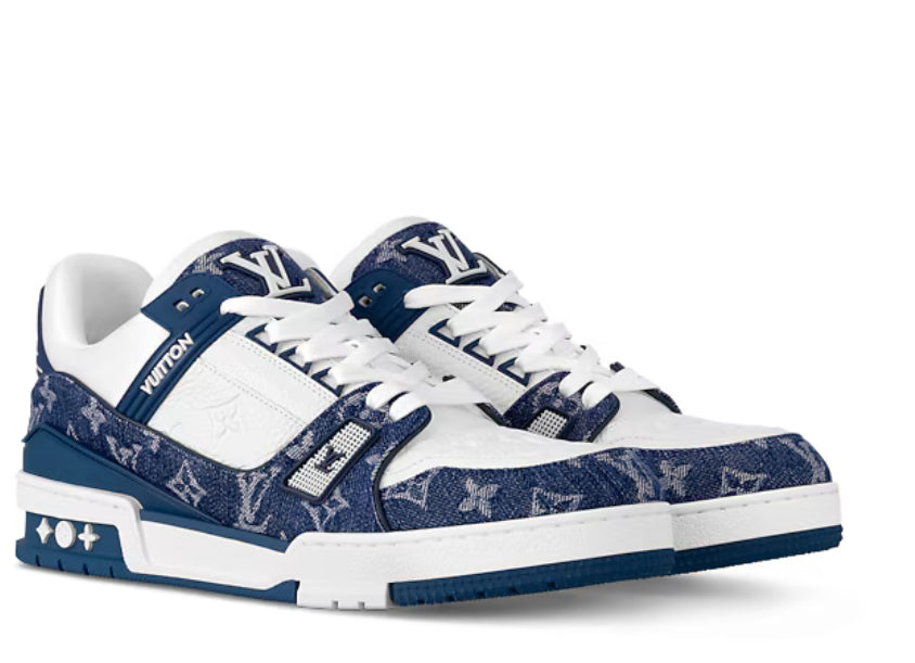 Louis Vuitton Denim Trainer Blue LV☑️