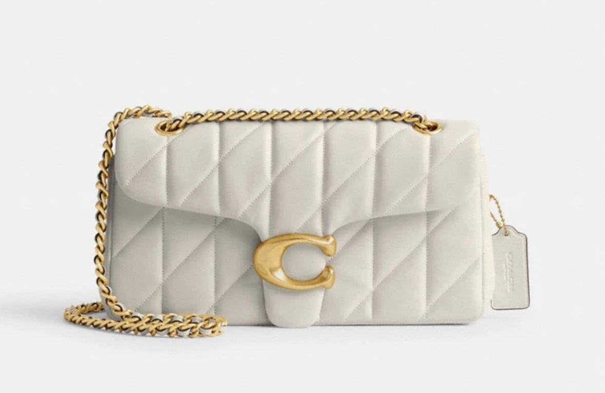 Coach Tabby Quilted White Shoulder Handbag