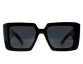 CHANEL Women's Sunglasses Black Gold square frame big lens with Hard Case