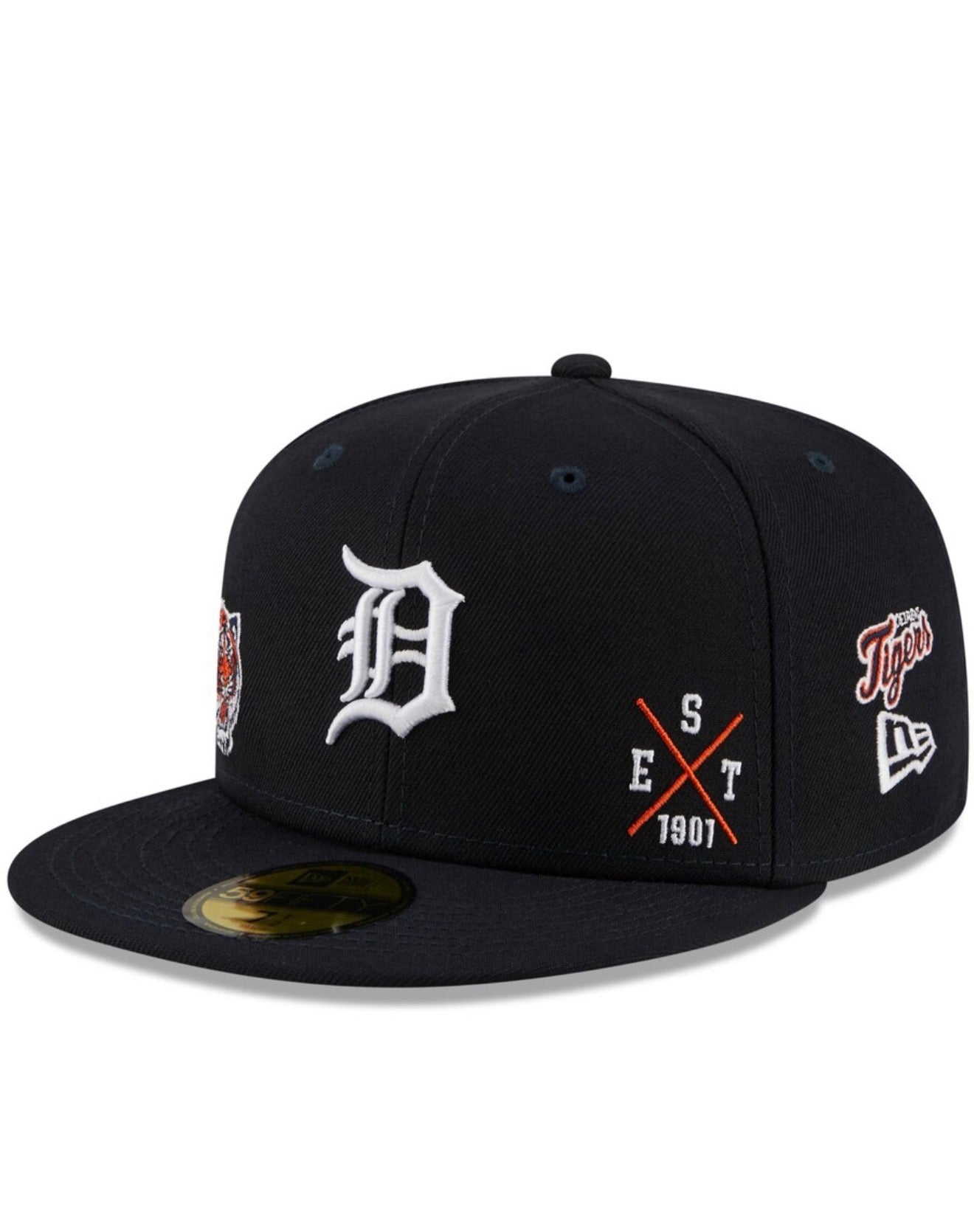Detroit Tigers New Era Multi-Logo 59FIFTY Fitted Hat - Navy