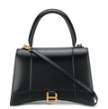 Balenciaga Medium Hour Glass Shoulder/hand Bag Black Leather - Authenticity Guaranteed