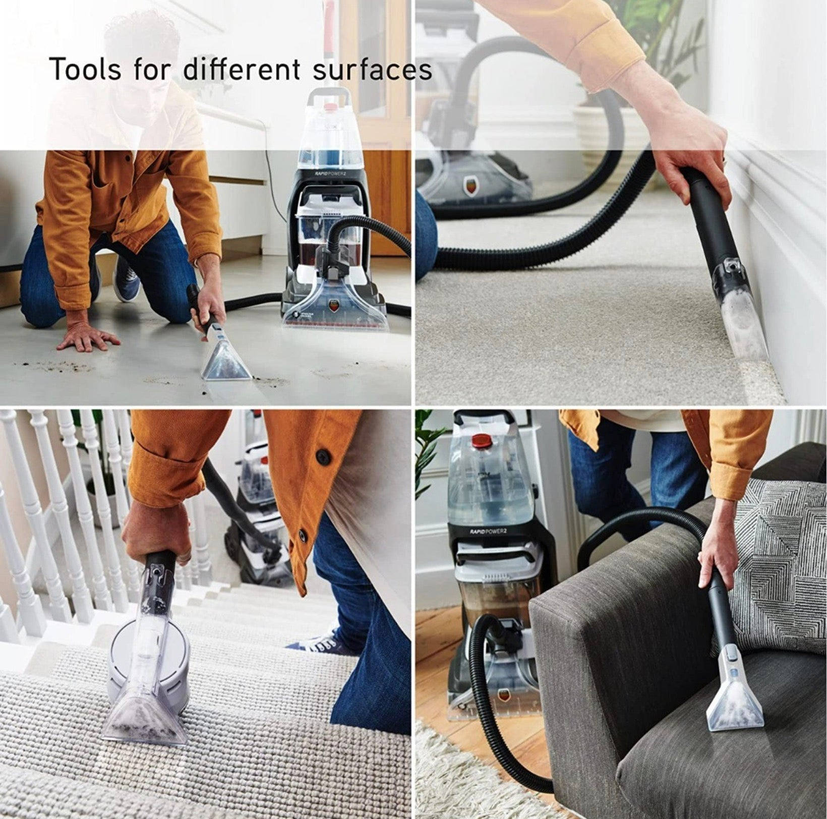 Vax CDCW-RPXL Upright Carpet Cleaner Washer Rapid Power 2 4.8L Grey & White 🏴