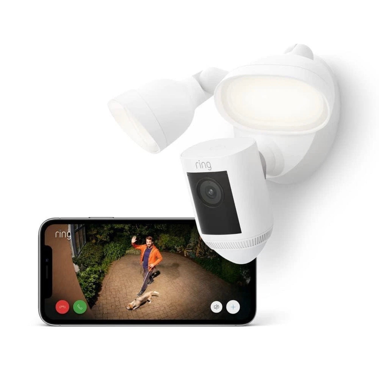 Ring Floodlight Cam Pro - White - Wired - Security Camera - 2K Video