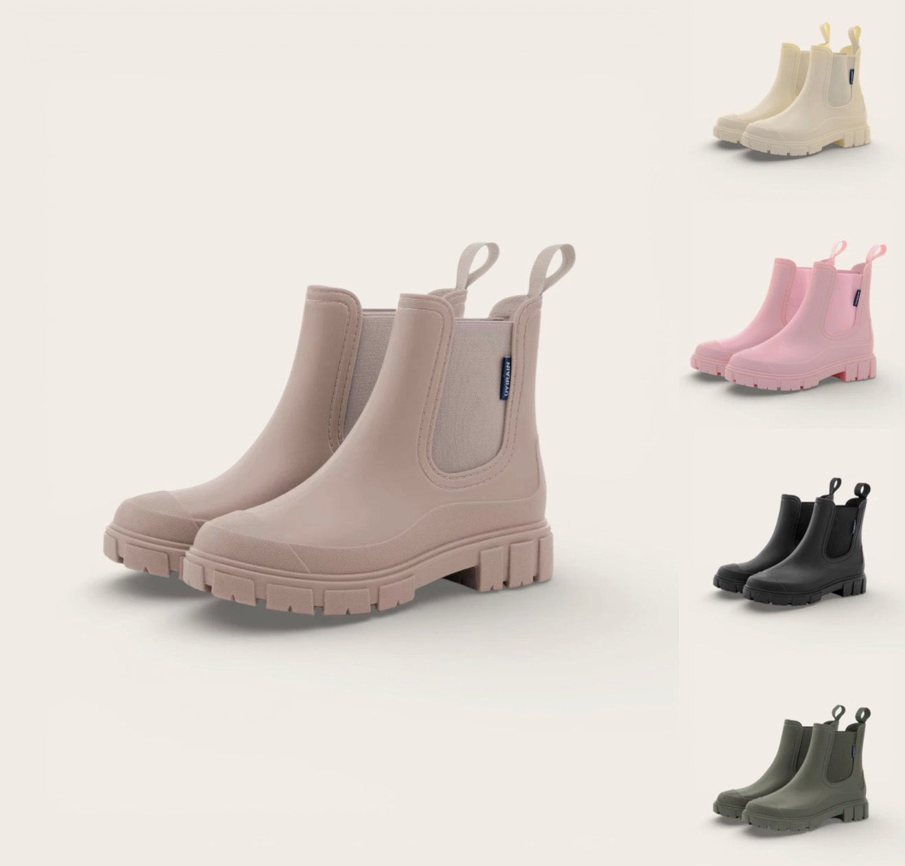 Women’s Chelsea Rain Boots Waterproof Thick Sole Elastic Strap All Season