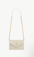 Saint Laurent YSL CLASSIC CASSANDRE CHAIN WALLET IN GRAIN DE POUDRE LEATHER - Authenticity Guaranteed