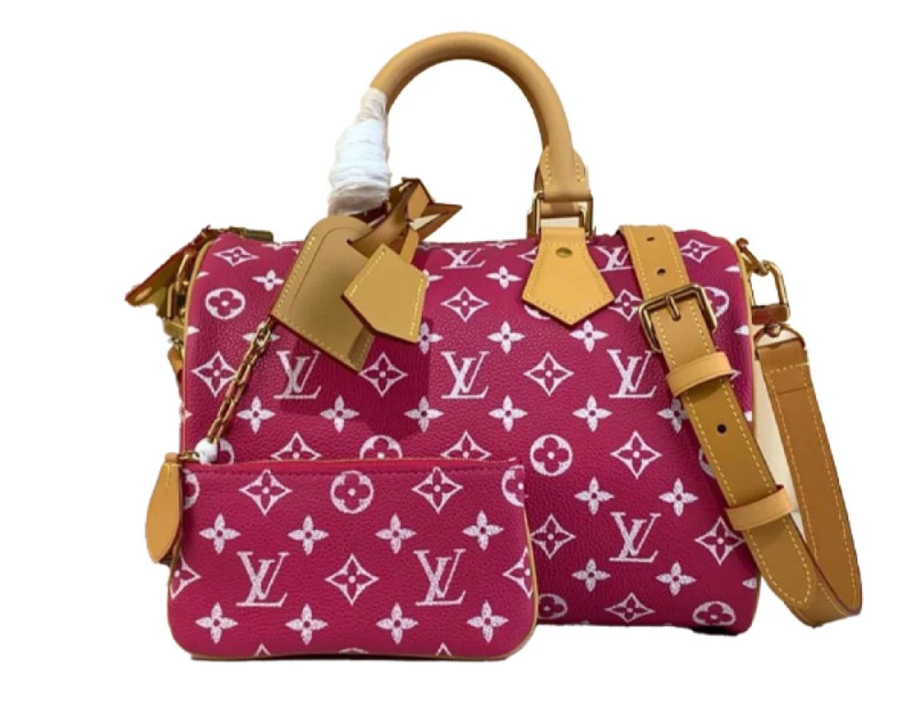 Louis Vuitton Speedy P9 Bandolier 25cm Monogram Fuchsia Bag