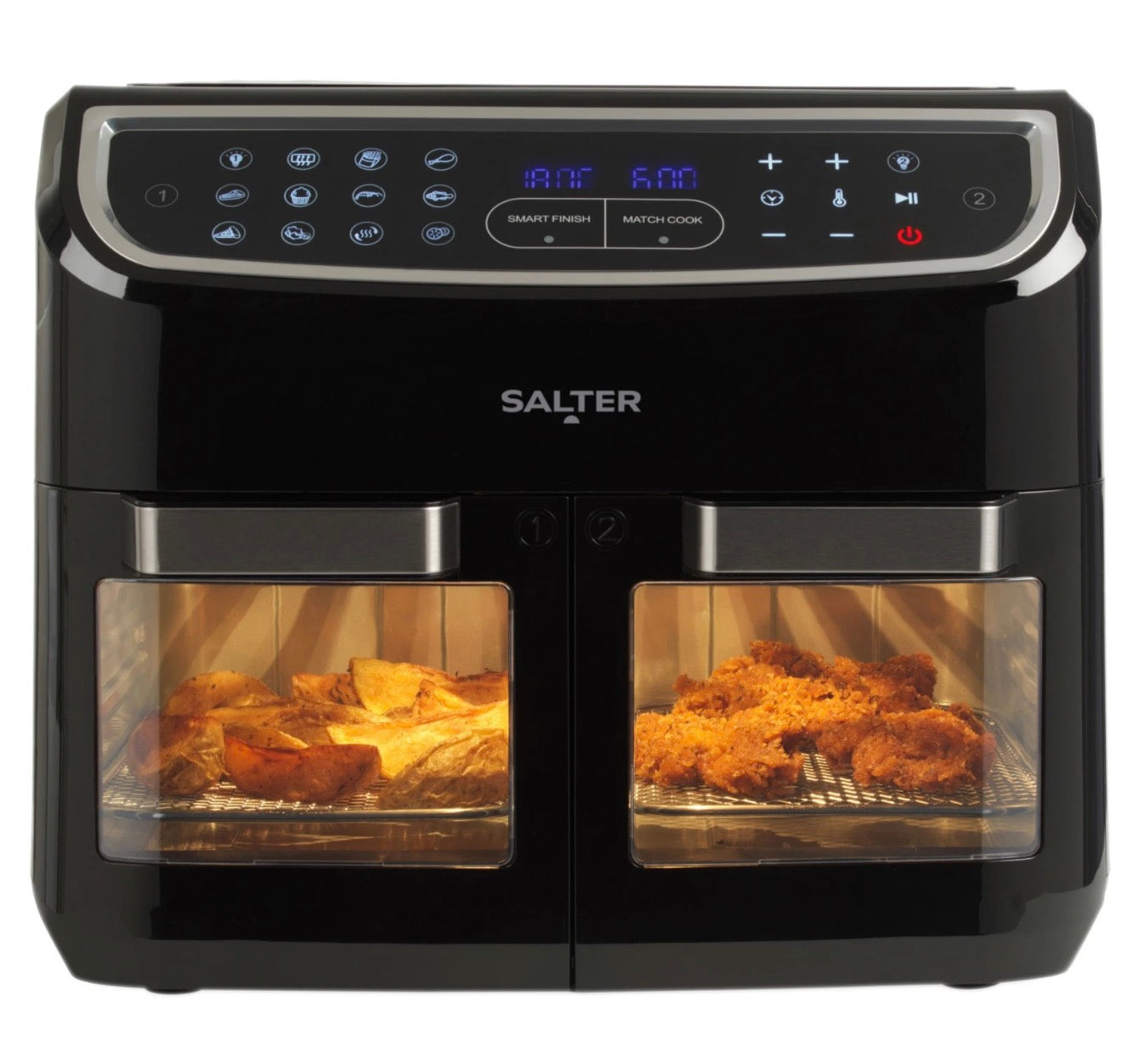 Salter Air Fryer Dual View Oven XL Multi-Cooker 12 L Capacity Easy Clean 2600 W