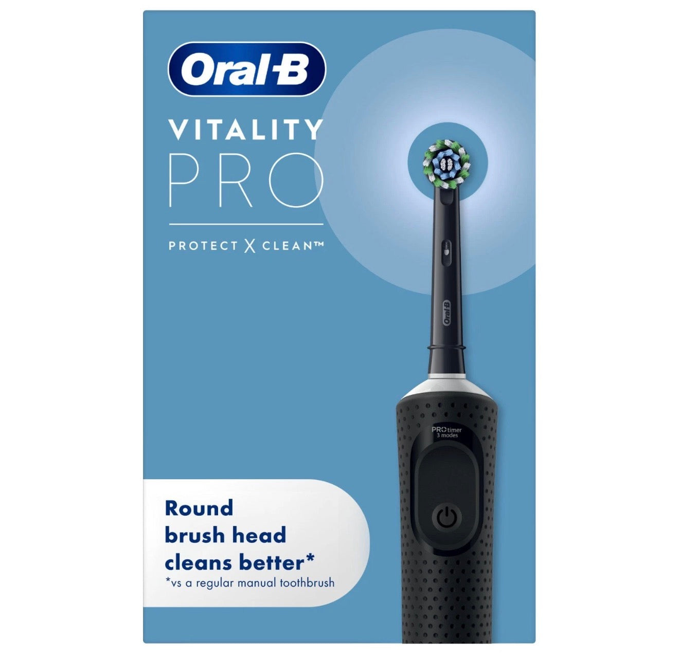 Oral-B Vitality Pro Electric Rechargeable Toothbrush with 2 Brush Heads, Black