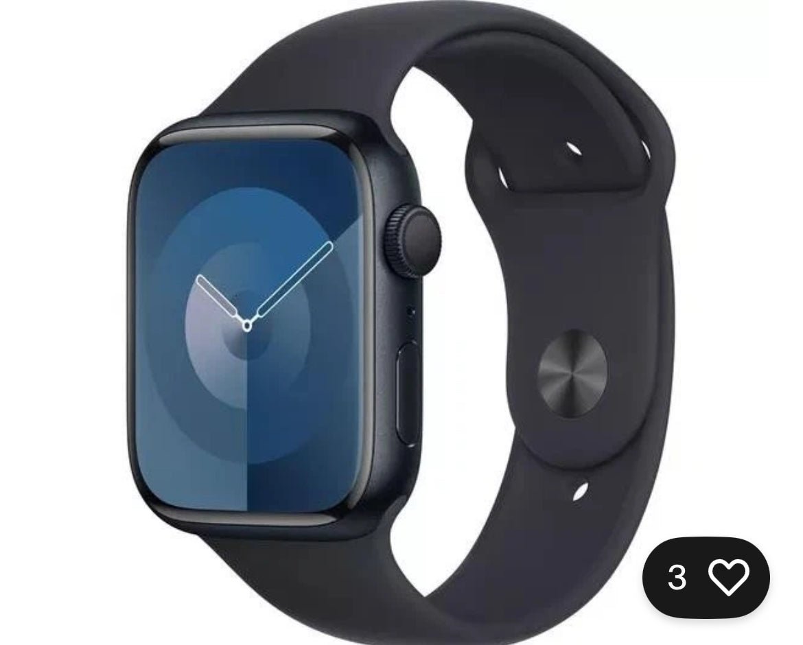 Apple Watch Series 9 A2980 45mm Smartwatch Wi-Fi Midnight Aluminium Black Band☑️🏴