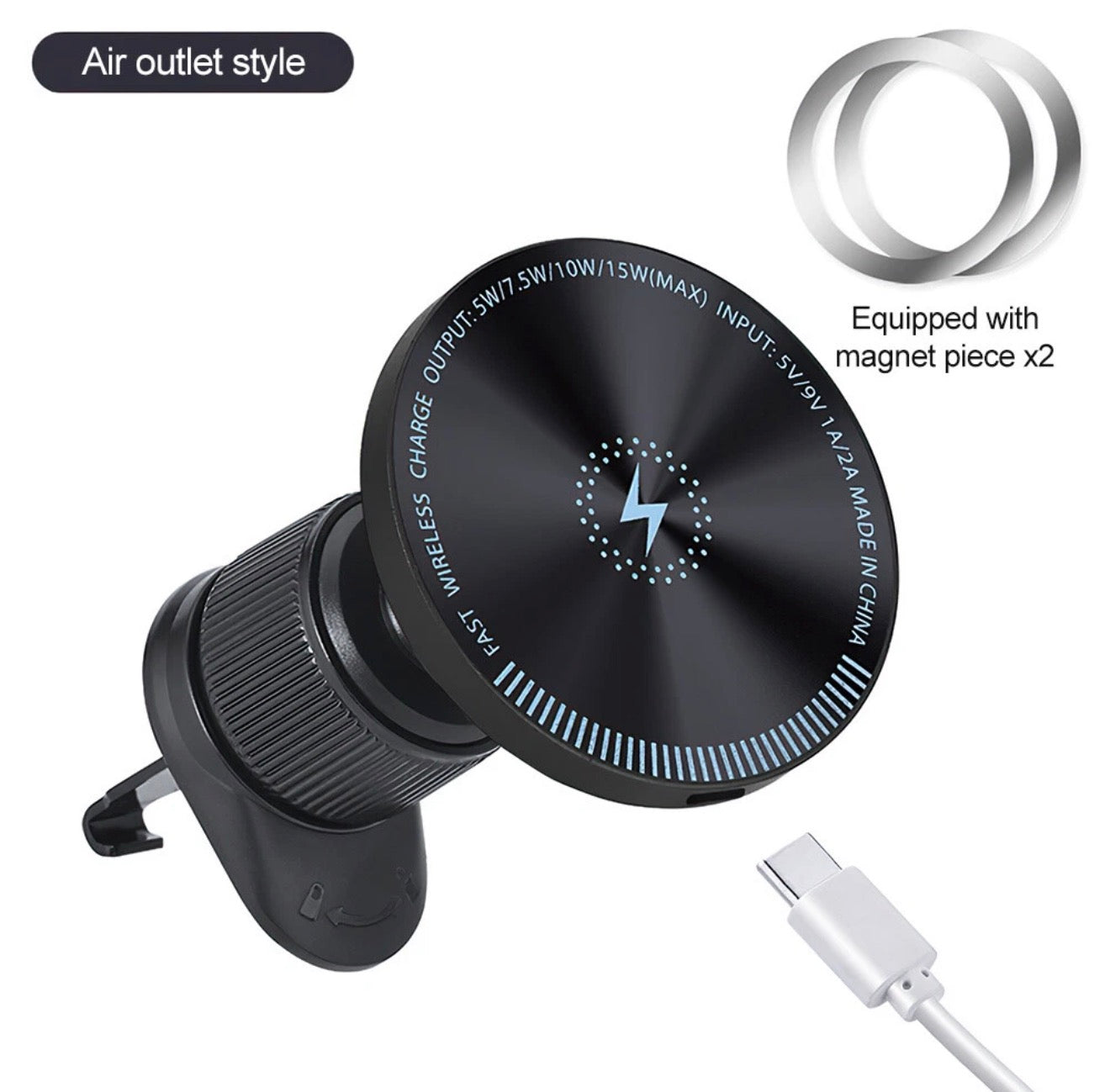Magnetic Wireless Car Charger Mount Holder For iPhone Magsafe 12 13 14 15 ProMax