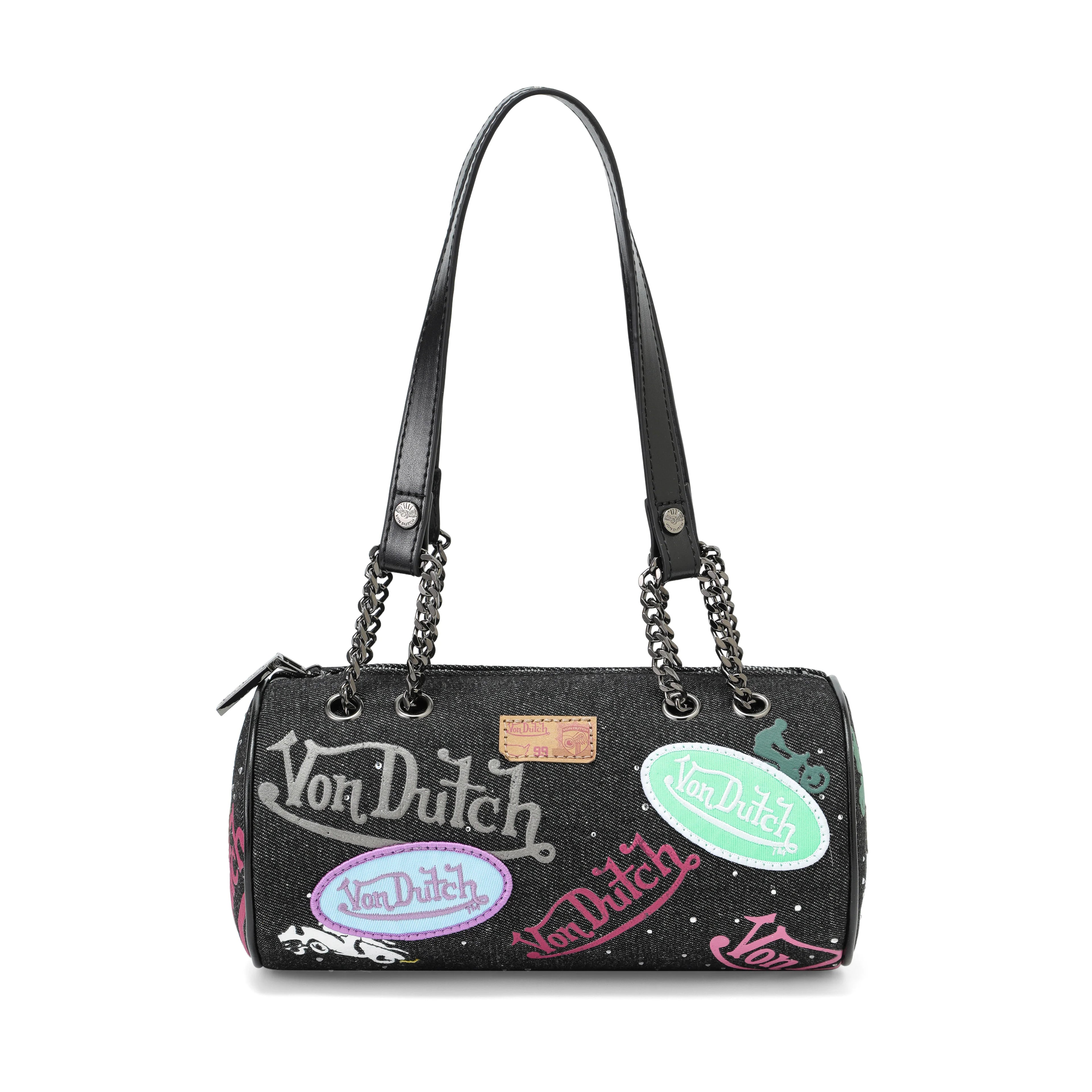 Von Dutch Dark Denim Barrel Bag