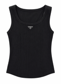 Prada Ribbed Tank Top - Size UK 8-10