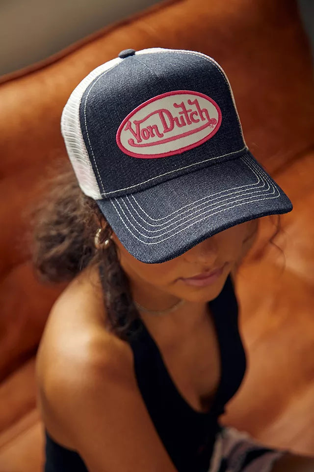 Von Dutch Denim Embroidered Logo Cap