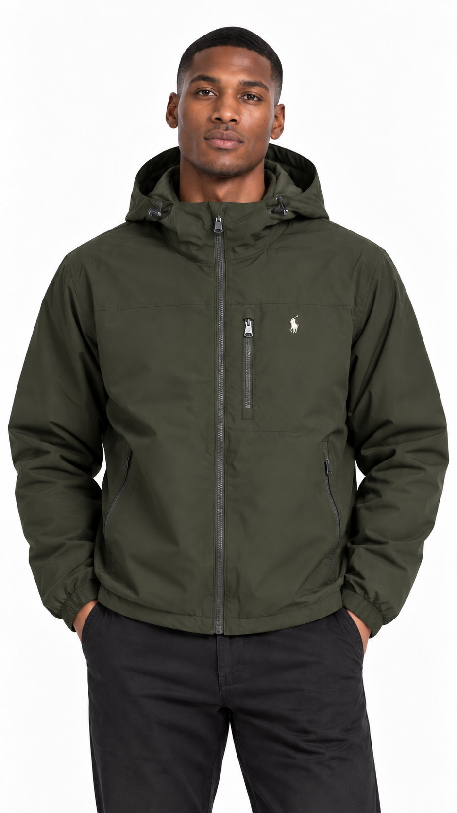 Polo Ralph Lauren Men Logo Padded Shell Down Jacket Olive - Authenticity Guaranteed