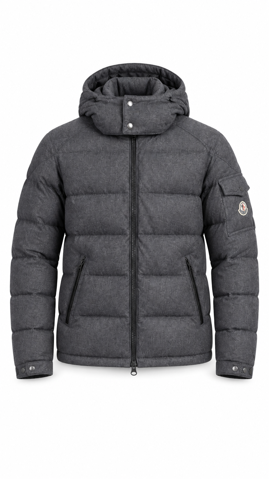 Moncler Montgenevre Grey Wool Puffer Jacket - Authenticity Guaranteed
