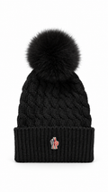 Women’s Moncler Grenoble Pom-Pom Beanie Black - Authenticity Guaranteed