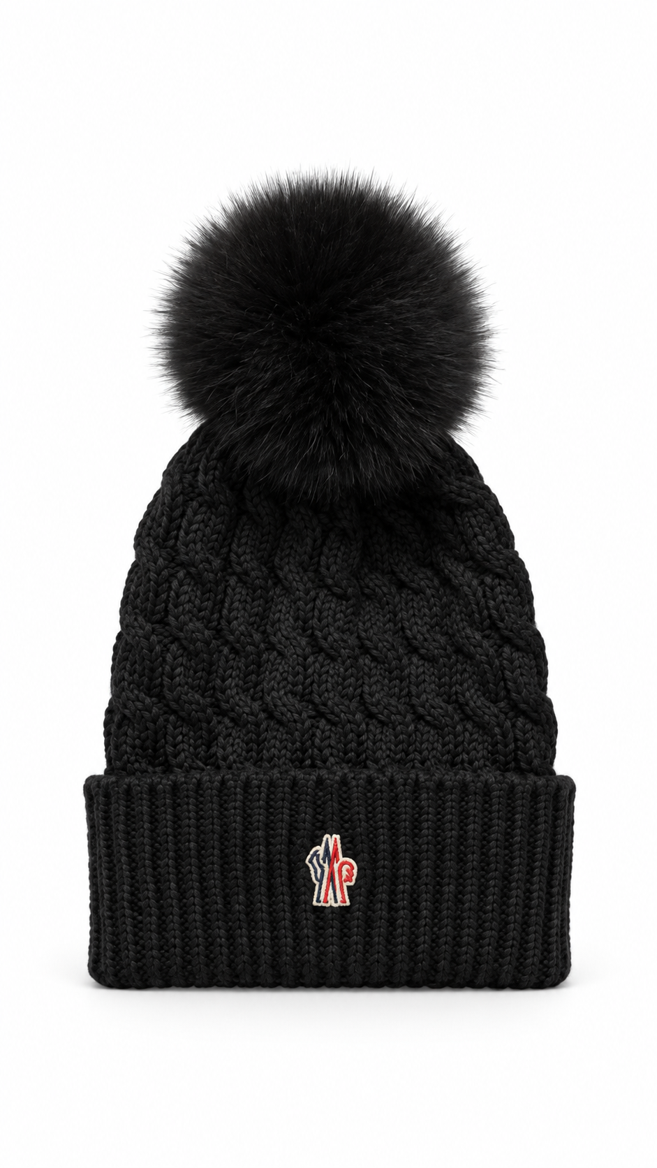 Women’s Moncler Grenoble Pom-Pom Beanie Black - Authenticity Guaranteed