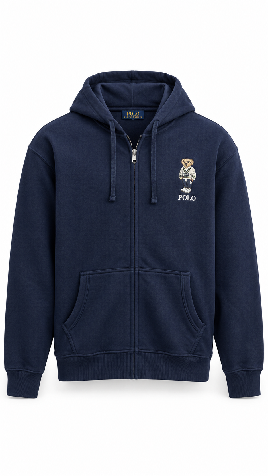 Ralph Lauren Polo Bear navy zip through hoodie - Authenticity Guaranteed