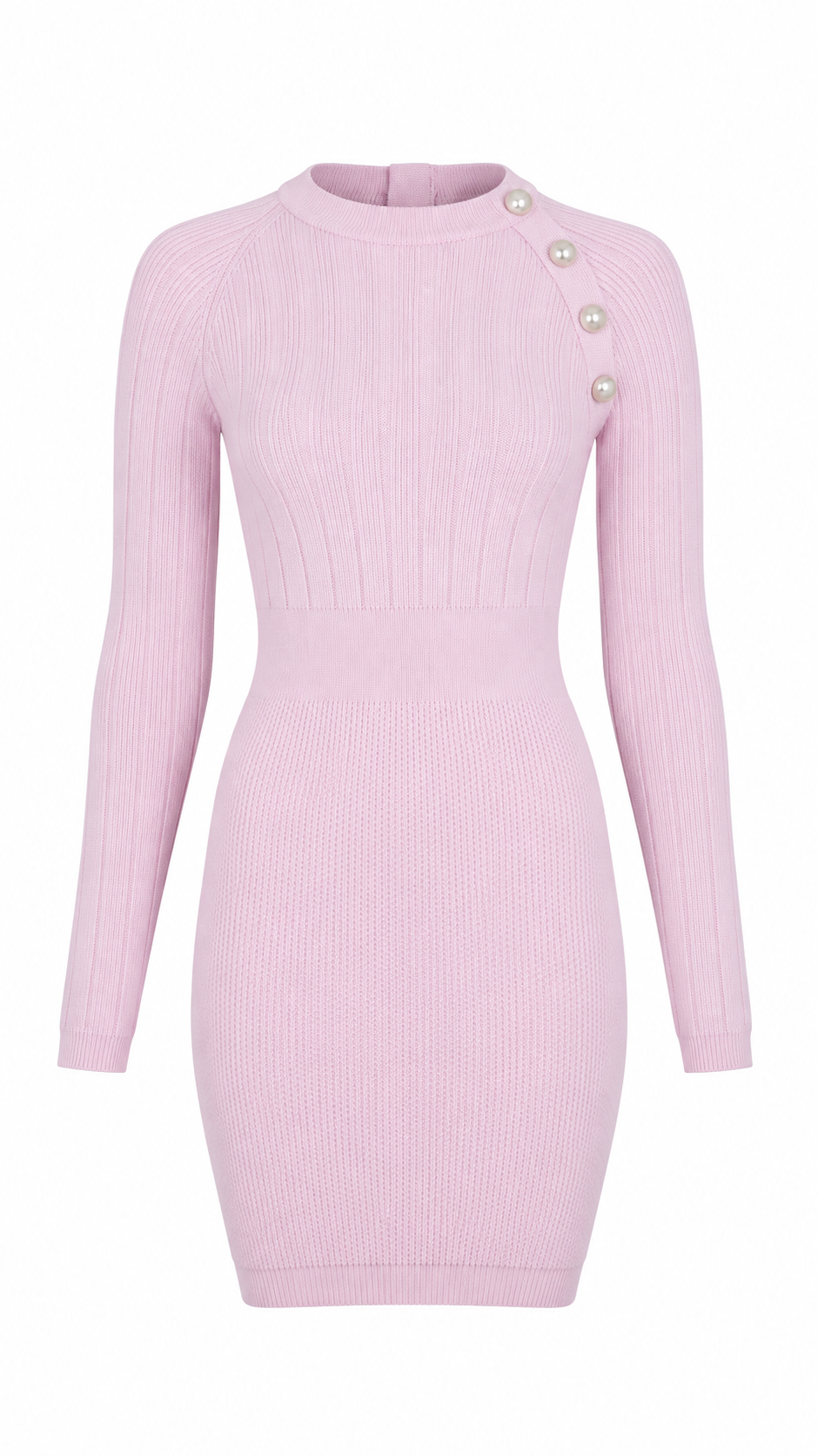 Balmain Knitted Dress Womens Pink Wool - Authenticity Guaranteed