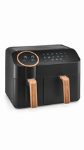 George Home SAFN121BL4Q 9.5L Digital Air Fryer Dual Drawer 2400w Black and Wood