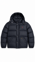 Polo Ralph Lauren Navy Blue & Red Classic Down Puffer Jacket  - Authenticity Guaranteed