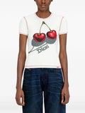 Diesel Slim Cotton T-Shirt With Cherry Print - Size UK M