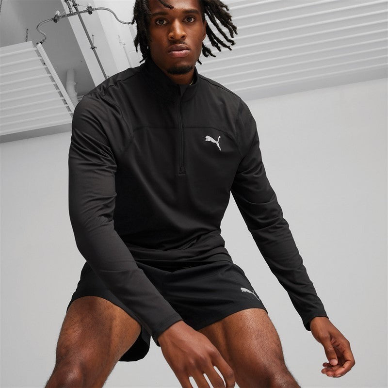 PUMA Men's DryCell Run 1/4 Zip Up Black Midlayer Running Training Top NEW🏴