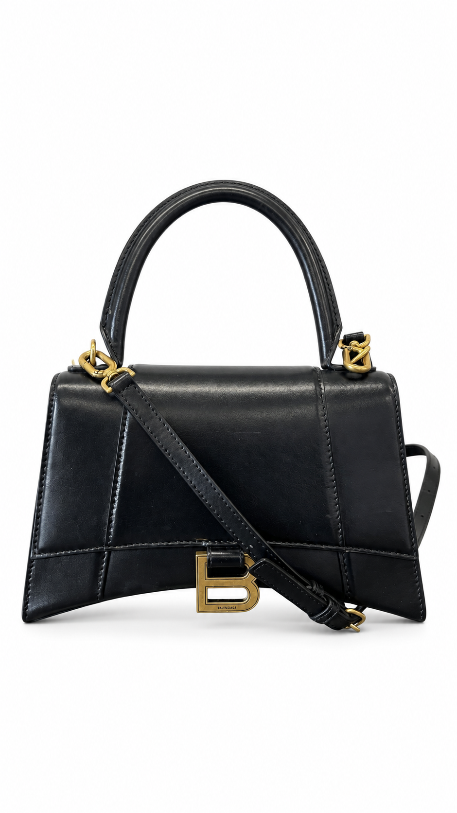 Balenciaga Women's Hourglass Medium Handbag Black - Authenticity Guaranteed