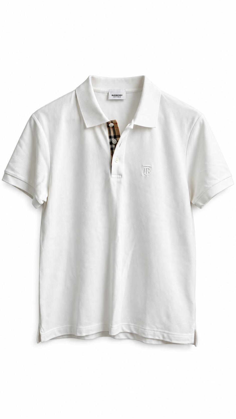 Burberry Pique White Polo Shirt - Authenticity Guaranteed