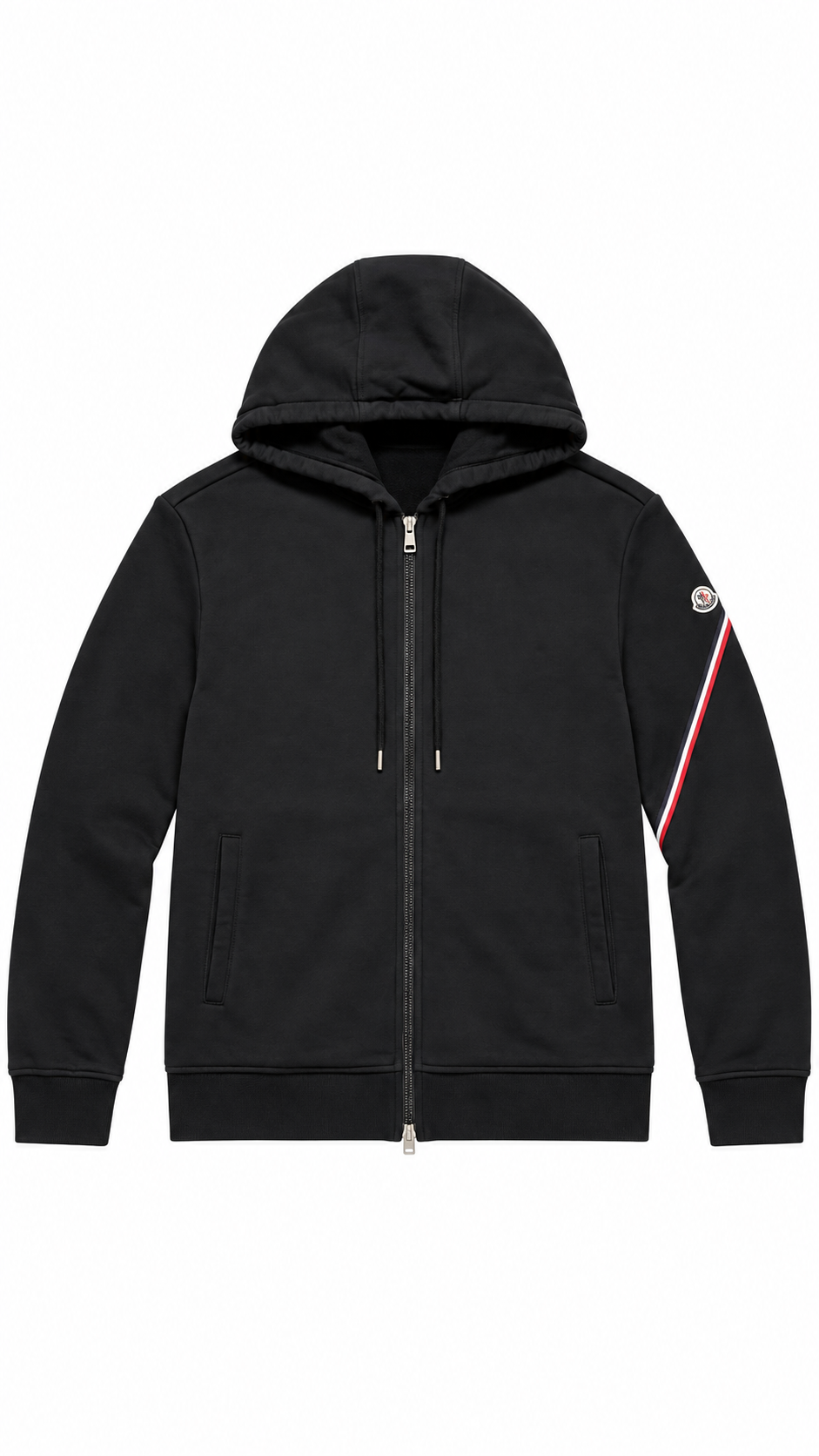Moncler Zip-Up Black Hoodie - Authenticity Guaranteed