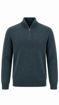 Marks & Spencer Mens Ribbed Henley Long sleeved Jumper in Cedar