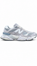 New Balance 9060 Grey/White Low Top Lace-Up Trainers - Authenticity Guaranteed