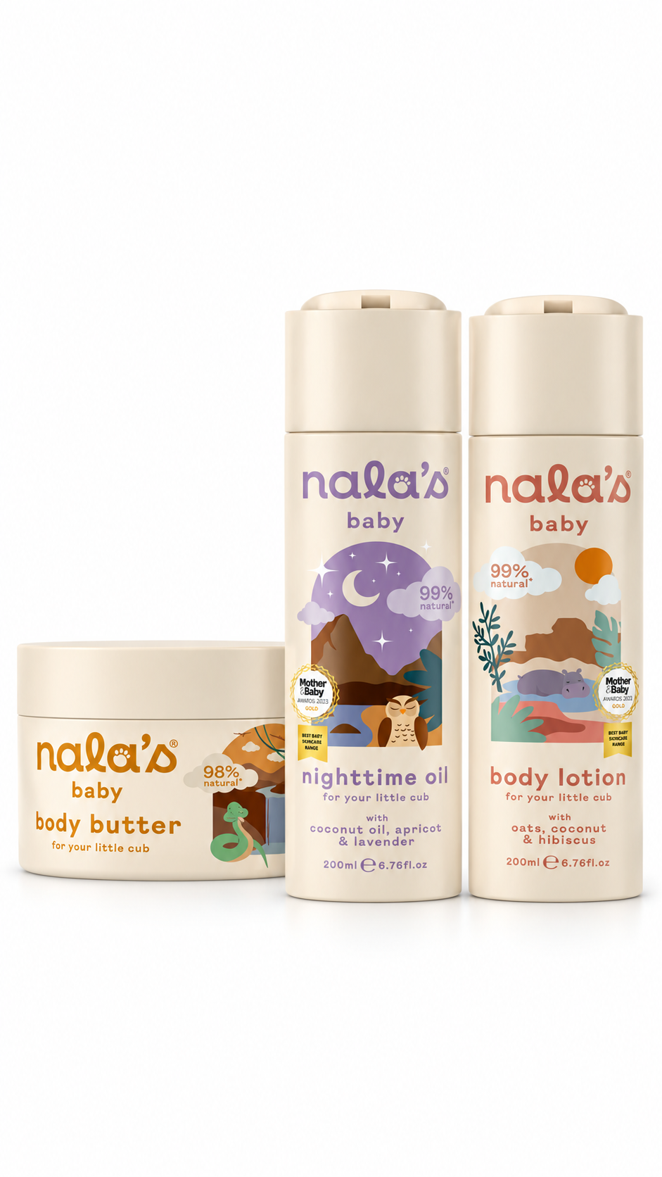 Nala'S Baby Skin Bundle | Body Butter, Body Lotion, Nighttime Oil
