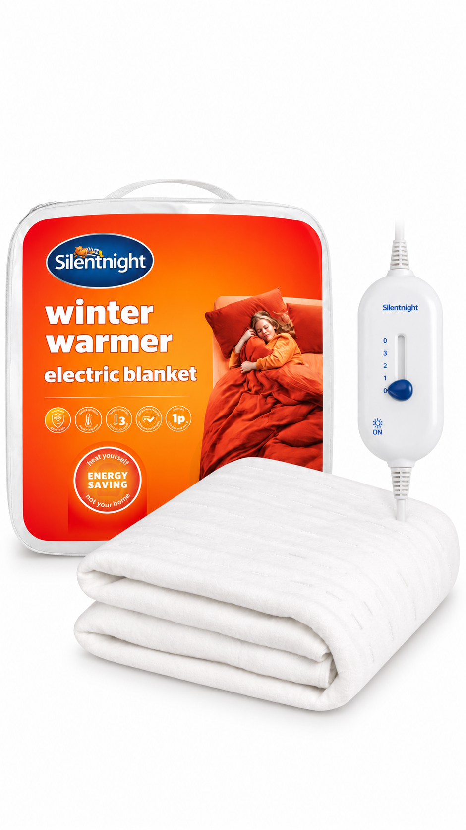 Silentnight Winter Warmer Electric Heated Blanket Under Blanket Fast Heat Up (Double)