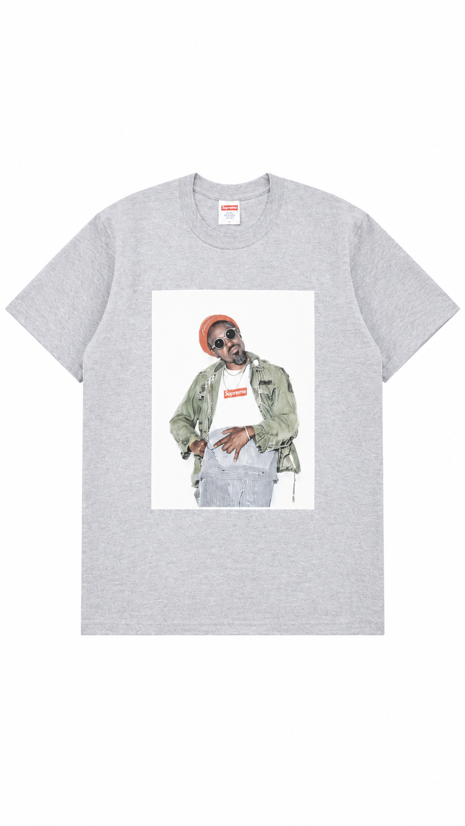 Supreme André 3000 Tee Heather Grey - Authenticity Guaranteed