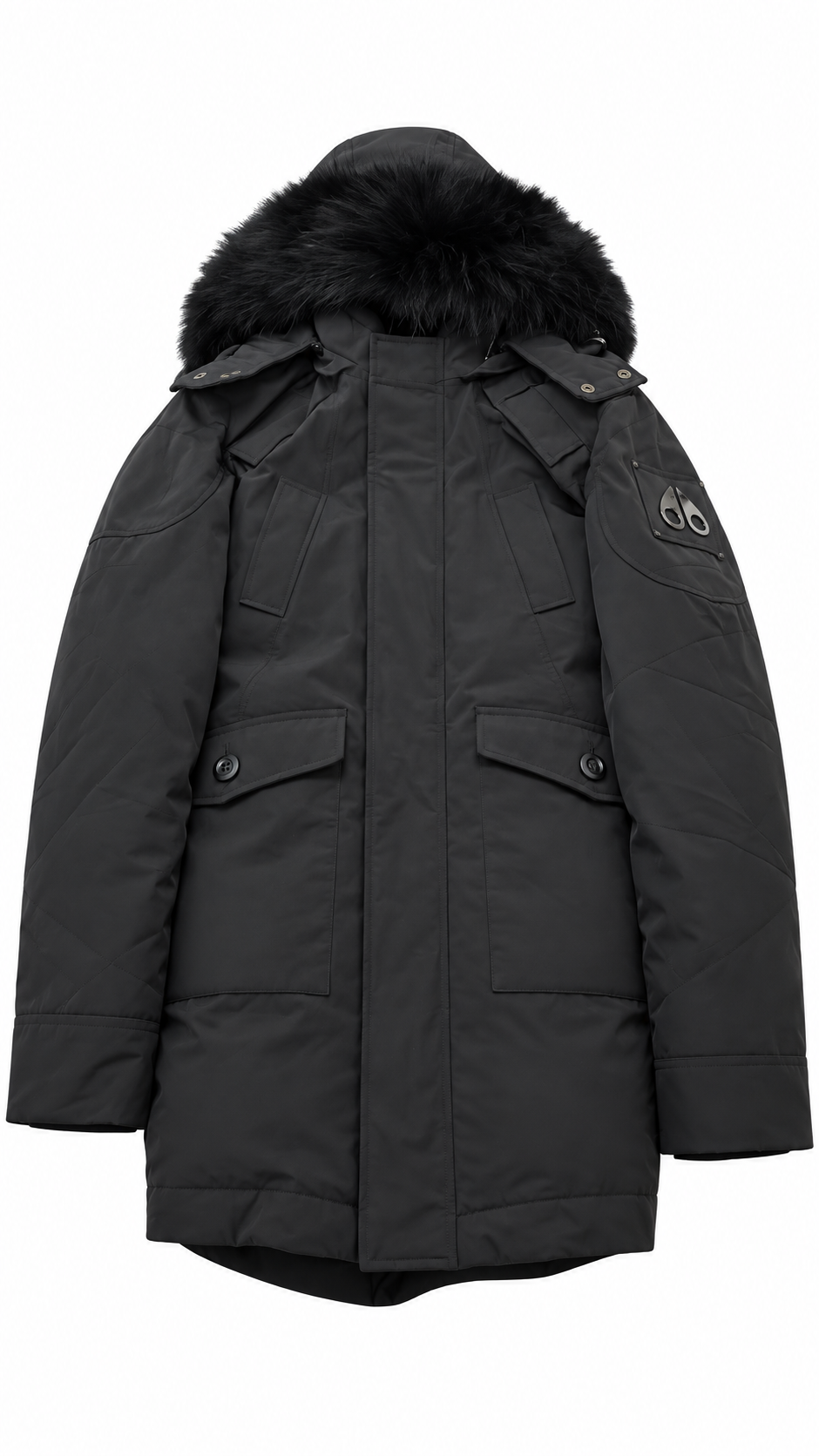 Moose Knuckles Men's 3Q Parka Down Jacket Black - Authenticity Guaranteed